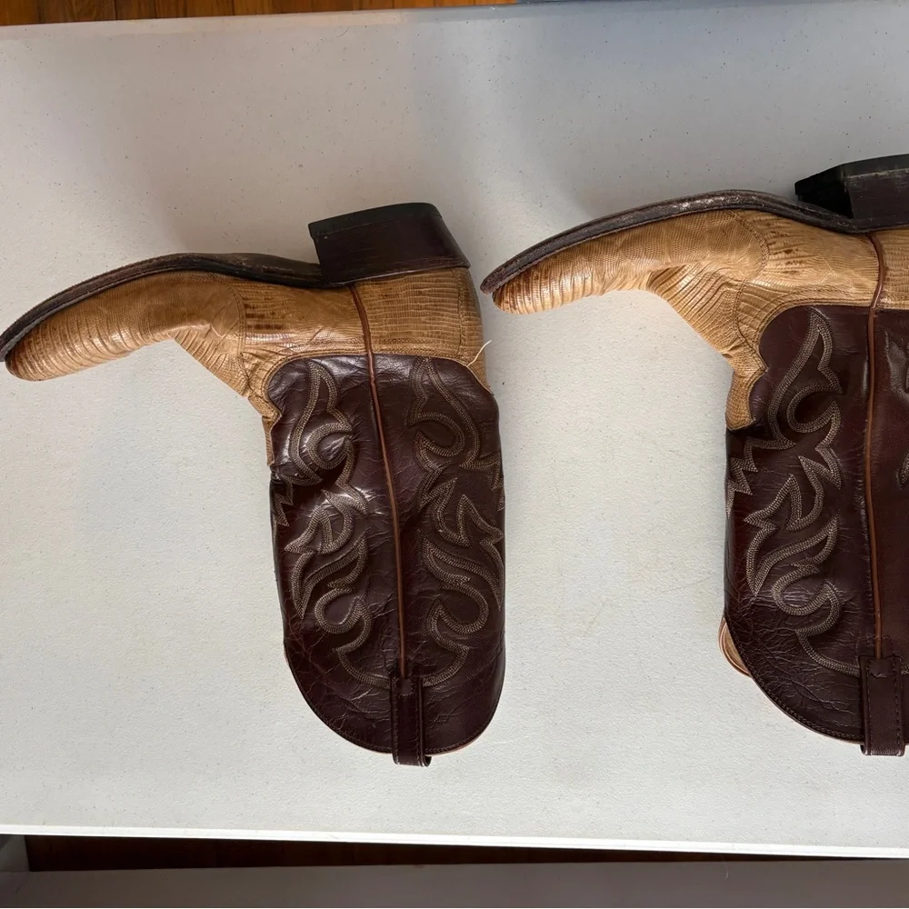 Dan Post Two-Tone Western Boots - Brown and Cream - Picture 3 of 6